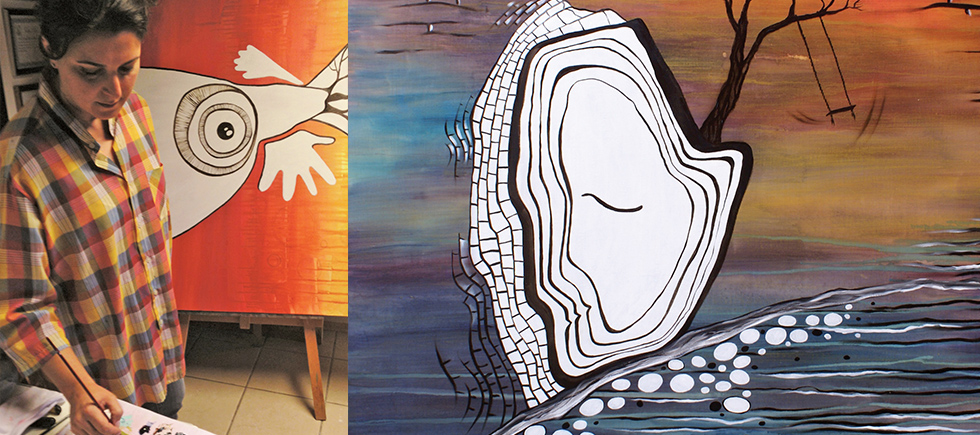 ESRA KİZİR GÖKÇEN’DEN RENKLERİN VE ÇİZGİLERİN OYUNU 	 