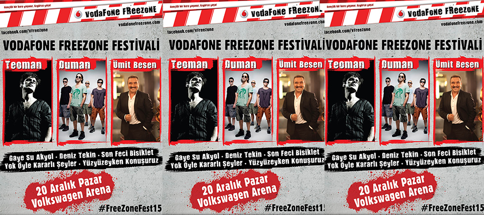 ÜMİT BESEN, TEOMAN VE DUMAN  VODAFONE FREEZONE FESTİVALİ’NDE GENÇLERLE BULUŞUYOR
