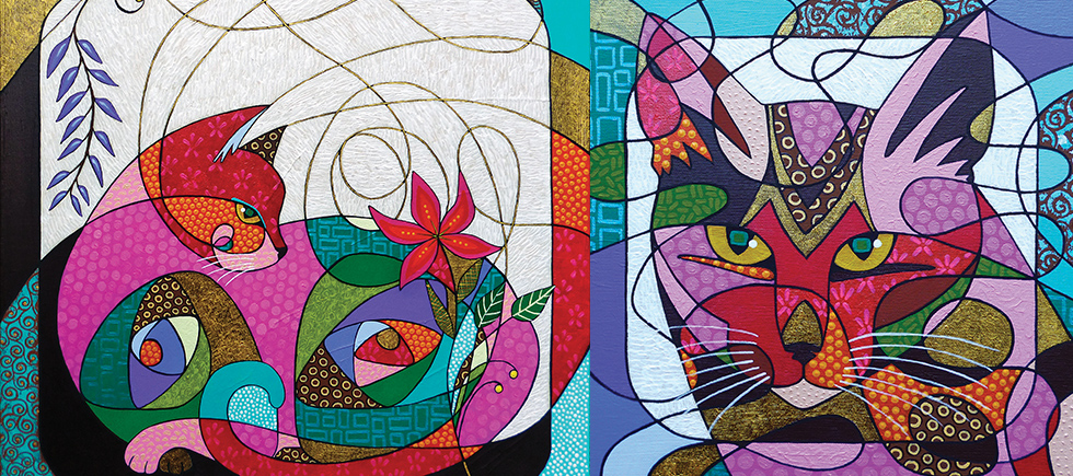 SEDEF YILMABAŞAR’IN  FIRÇASINDAKİ  KEDİLER