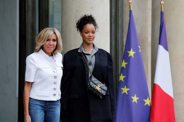 RIHANNA, FRANSA BAŞKANI VE FIRST LADY İLE BİR ARAYA GELDİ