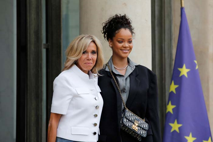 RIHANNA, FRANSA BAŞKANI VE FIRST LADY İLE BİR ARAYA GELDİ