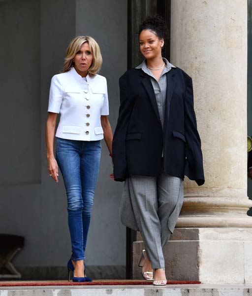 RIHANNA, FRANSA BAŞKANI VE FIRST LADY İLE BİR ARAYA GELDİ